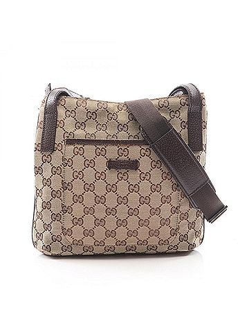 Gucci Gucci GG Canvas Shoulder Bag/Handbag, and Leather, Women's, Beige/Brown, Item No. 122793 (view 1)