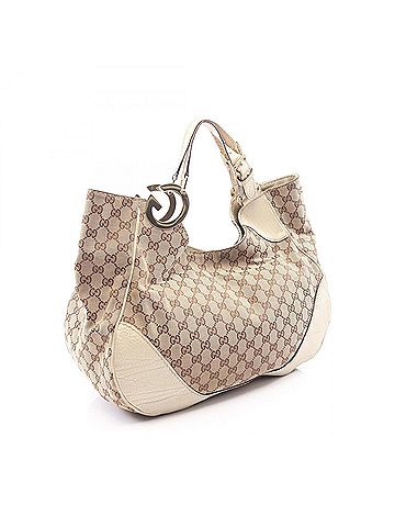 Gucci Gucci GG Canvas Shoulder Bag/Handbag, and Leather, Women's, Beige/Ivory, 203504 (view 2)