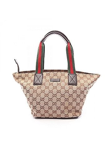 Gucci Gucci GG Canvas Sherry Line Tote Bag Handbag Leather Women's Beige Multicolor 131228 (view 1)