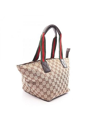 Gucci Gucci GG Canvas Sherry Line Tote Bag Handbag Leather Women's Beige Multicolor 131228 (view 2)