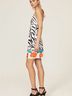 STAUD 100% Polyester Print White Black Cocktail Dress Size S - photo 8