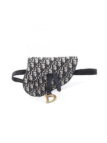 Christian Dior Christian Dior Dior SADDLE Saddle Bag Oblique Waist Handbag Canvas Leather Women's Navy/Beige (view 1)