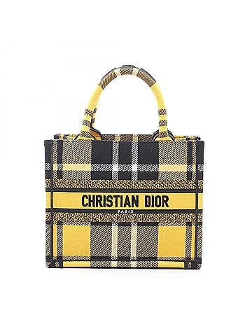 Christian Dior Christian Dior Dior BOOK TOTE Small Checkered Tote Bag Handbag Canvas Women's Yellow/Black (view 1)
