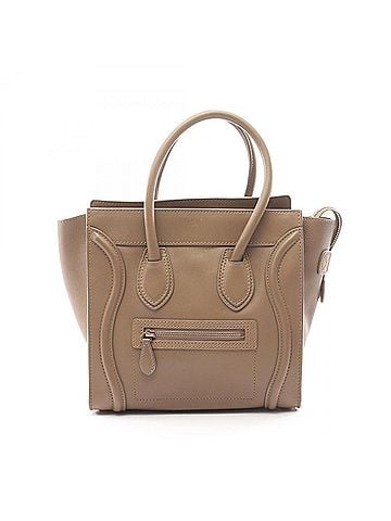 Céline Celine Luggage Micro Shopper Tote Bag Handbag Leather Women's Gray 167793 (view 1)