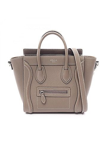 Céline Celine Luggage Nano Shopper 2-Way Handbag, Leather, Women's, Gray (189243) (view 1)