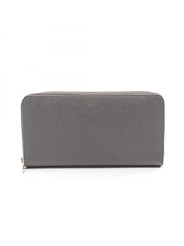 Céline Celine Large Zipped Wallet, Round Long Leather, Women's, Gray, 10B553 (view 1)