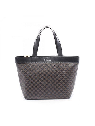 Céline Celine Macadam Tote Bag Handbag, Coated Canvas Leather, Women's, Black/Brown (view 1)