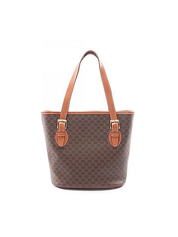 Céline Celine Macadam Tote Bag Handbag, Coated Canvas Leather, Women's, Brown, MC98 2 (view 1)