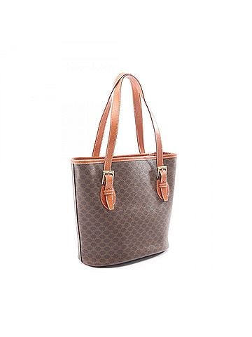 Céline Celine Macadam Tote Bag Handbag, Coated Canvas Leather, Women's, Brown, MC98 2 (view 2)