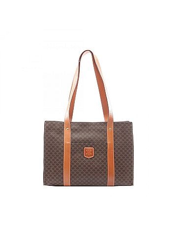 Céline Celine Macadam Tote Bag Handbag, Coated Canvas Leather, Women's, Brown (view 1)