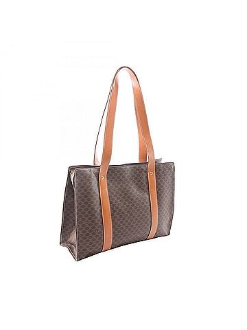 Céline Celine Macadam Tote Bag Handbag, Coated Canvas Leather, Women's, Brown (view 2)