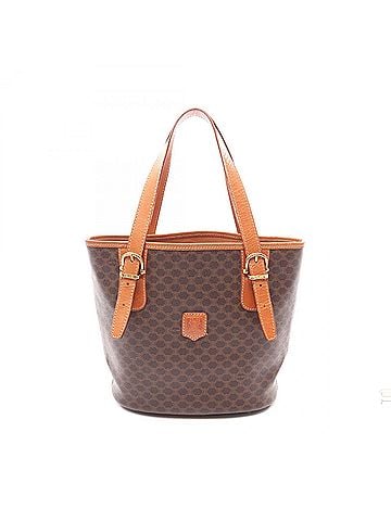 Céline Celine Macadam Tote Bag Handbag, Coated Canvas Leather, Women's, Brown (view 1)