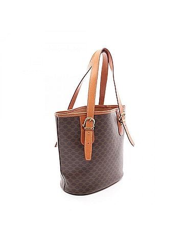 Céline Celine Macadam Tote Bag Handbag, Coated Canvas Leather, Women's, Brown (view 2)