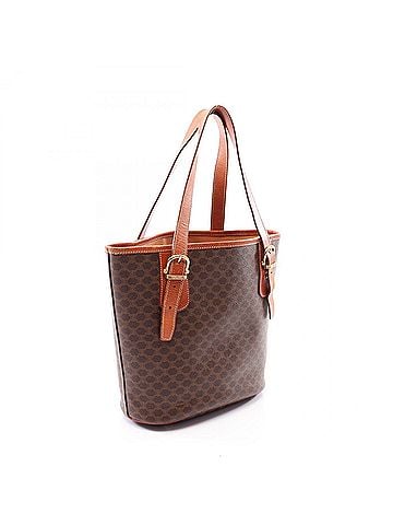 Céline Celine Macadam Tote Bag Handbag, Coated Canvas Leather, Women's, Brown (view 2)