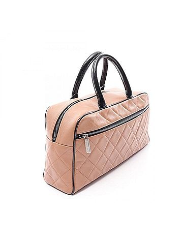 Chanel Chanel Matelassé Bowling Bag Tote Handbag Caviar Skin (Grained Calf) Patent Leather Women's Brown/Black (view 2)