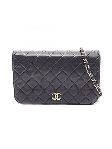 Chanel Chanel Matelassé Full Flap Push-Lock Shoulder Bag/Handbag, Lambskin Leather, Women's, Black (view 1)