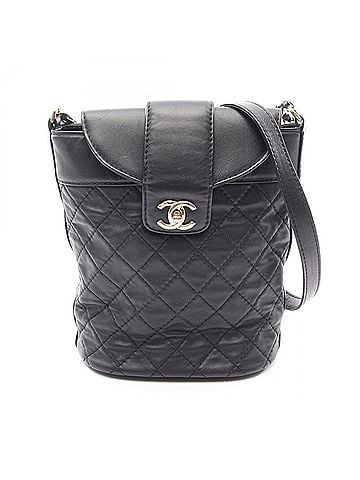Chanel Chanel Matelassé Bucket Shoulder Bag/Handbag, Leather, Women's, Black (view 1)
