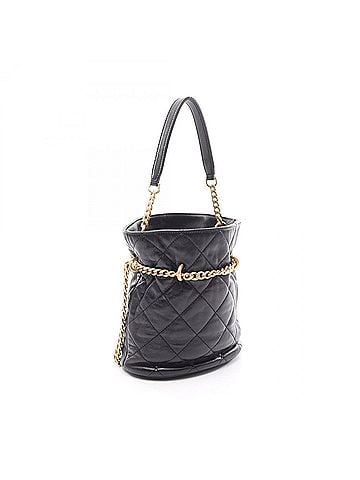 Chanel Chanel Matelassé Drawstring Bucket Bag, 2-Way Shoulder Bag/Handbag, Lambskin Leather, Women's, Black (view 2)