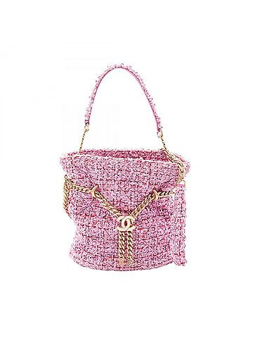 Chanel Chanel Matelassé Drawstring Bucket Bag, 2-Way Shoulder Bag/Handbag, Fabric, Women's, Pink (view 1)