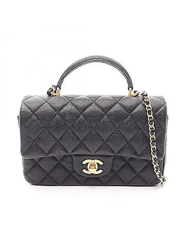 Chanel Chanel Matelassé Top Handle Mini Flap 2-Way Shoulder Bag/Handbag, Leather, Women's, Black (AS2431) (view 1)