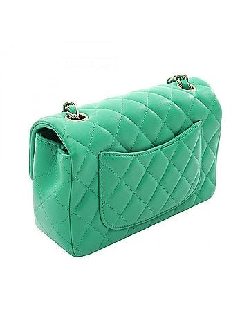 Chanel Chanel Mini Matelassé 20 Shoulder Bag/Handbag, Lambskin Leather, Women's, Green, A69900 (view 2)
