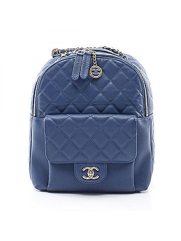 Chanel Chanel Matelassé Backpack/Handbag, Caviar Leather (Grained Calfskin), Women's, Blue (view 1)