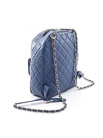 Chanel Chanel Matelassé Backpack/Handbag, Caviar Leather (Grained Calfskin), Women's, Blue (view 2)