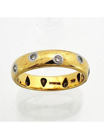 Tiffany & Co. Tiffany & Co. Dots Ring, 18K Yellow Gold (KYG), Platinum (Pt950), Diamond, Women's, P3101019 (view 2)