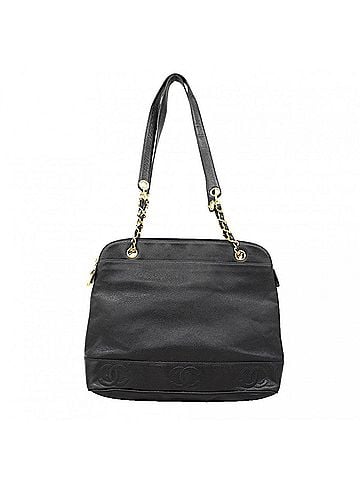 Chanel Chanel Triple Coco Chain Shoulder Bag, Caviar Leather, Black, Women's, P3057673 (view 1)