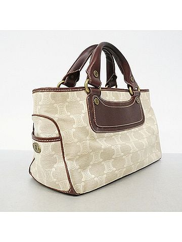 Céline Celine Triomphe Canvas Handbag, Beige/Brown, Women's, P3034943 (view 2)