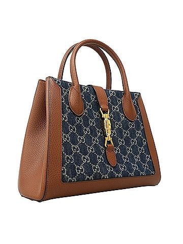 Gucci Gucci New Jackie Handbag 649016 Denim Leather Blue Brown 2-way Bag for Women P3025741 (view 2)
