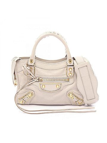 Balenciaga Balenciaga Classic Metallic Edge Mini City 2-Way Handbag, Leather, Women's, Beige, 390160 (view 1)
