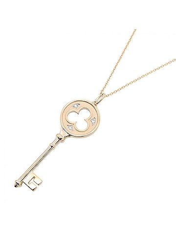 Tiffany & Co. Tiffany & Co. Clover Key 3PD Necklace, 18K Pink Gold (PG) Diamond Women's, Tone, Clear Tone (view 1)