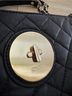 DKNY 100% Leather Solid Black Gold Tote One size - photo 4