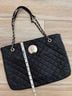 DKNY 100% Leather Solid Black Gold Tote One size - photo 10