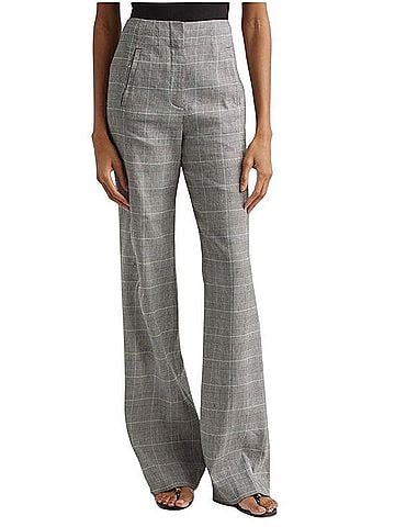 Veronica Beard Jude High Waist Wide Leg Glen Plaid Pants Casual Pants (view 1)