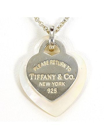 Tiffany & Co. Tiffany & Co. Return to Double Heart Silver Necklace with Shell, Total Weight Approx. 6.9g, 40cm, Jewelry, Used, Like New (view 1)