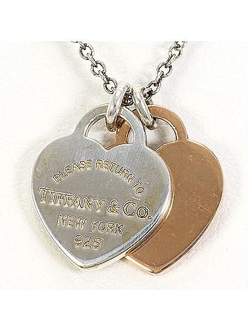 Tiffany & Co. Tiffany & Co. Return to Double Heart Silver Necklace, Total Weight 2.8g, 41cm, Like New Condition. (view 1)