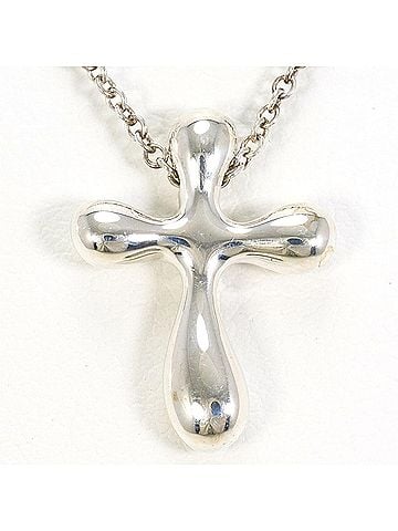 Tiffany & Co. Tiffany & Co. Small Cross Silver Necklace, Total Weight 2.6g, 41cm, Like New Condition. (view 1)
