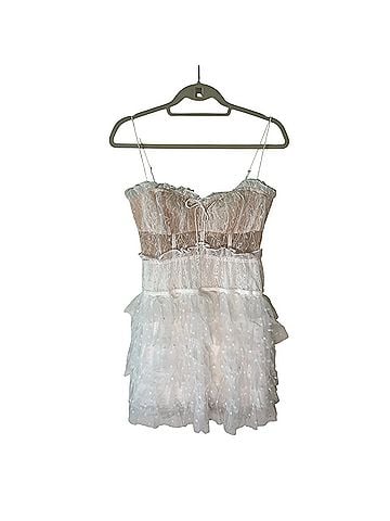 For Love & Lemons Jules Lace Ruffle Mini Cocktail Dress (view 1)