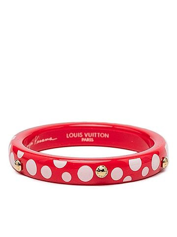 Louis Vuitton Louis Vuitton x Yayoi Kusama LV YK Bracelet Dot Infinity Bangle M66684 Red White Plastic Women's LOUIS VUITTON (view 1)
