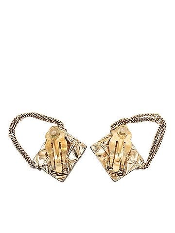 Chanel Chanel Coco Mark Matelassé Handbag Motif Earrings 02P Gold Plated Women's CHANEL (view 2)
