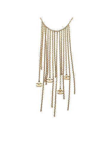 Chanel Chanel Coco Mark Necklace 01P Gold Plated Rhinestone Women's CHANEL (view 2)