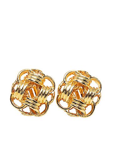 Chanel Chanel Coco Mark Vintage Earrings, Gold Plated, Women's CHANEL (view 1)