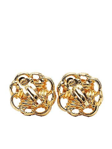 Chanel Chanel Coco Mark Vintage Earrings, Gold Plated, Women's CHANEL (view 2)