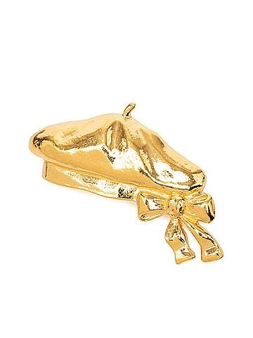 Chanel Chanel Beret Ribbon Motif Brooch Gold Plated Women's CHANEL (view 1)