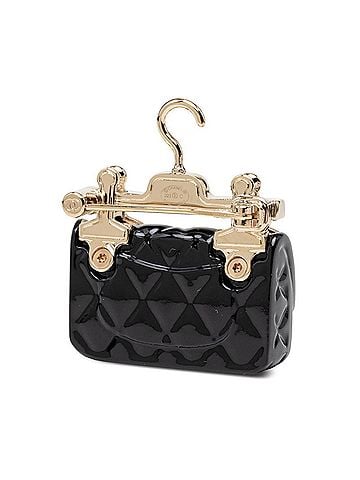 Chanel Chanel Coco Mark Matelassé Motif Brooch, B23C Stamp, Black Metal, Plastic, Faux Pearl, Women's. (view 2)