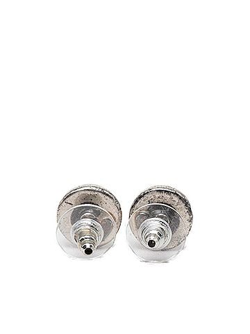 Chanel Chanel Coco Mark Round Earrings 00T Silver Beige Metal Women's CHANEL (view 2)