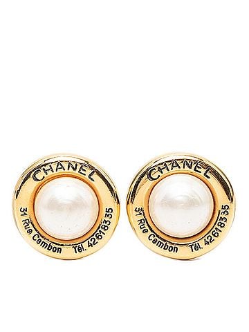 Chanel Chanel 31 Rue Cambon Earrings, Gold Plated, Faux Pearl, Women's. (view 1)