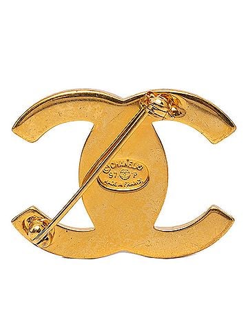 Chanel Chanel Vintage Coco Mark Turnlock Brooch 97P Gold Plated Women's CHANEL (view 2)